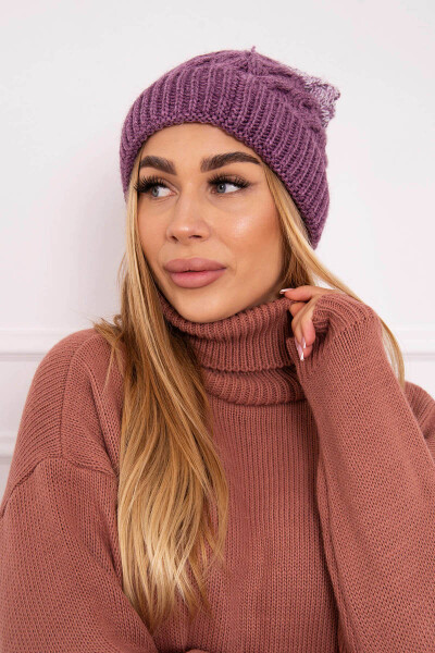 Fleecová čepice Ilona K218 fialová+bílá UNI