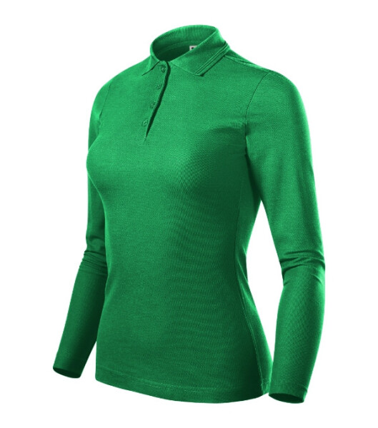 Pique Polo LS polokošile dámská středně zelená XL