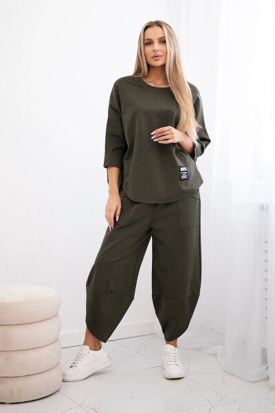 Souprava Punto Milano Winter tepláky + kalhot khaki UNI