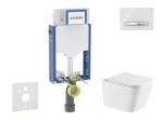 GEBERIT - Kombifix Set předstěnové instalace, klozetu Arkas I a sedátka softclose, tlačítko Sigma50, chrom/alpská bílá SANI15CA3168