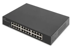 Digitus DN-80113-2 černá / Switch / 24 portů Gigabit Ethernet / Unmanaged / 19" rack / bez ventilátoru (DN-80113-2)