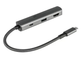 Good Connections USB-C Hub antracitová / USB-C hub / 3 porty / HDMI 4K / USB PD 94 W / hliník (HUB-C002A)