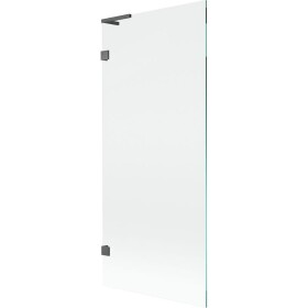 MEXEN/S - Lunar L vanová zástěna FIX 80 x 150, transparent, grafit kartáčovaná 897L-080-000-66-00