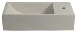 SAPHO - CREST R betonové umývátko, nástěnné, včetně výpusti, 40x22cm, bílý pískovec AR413
