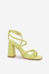 Dámské sandály na podpatku s pásky limetkové Ciarilora 41