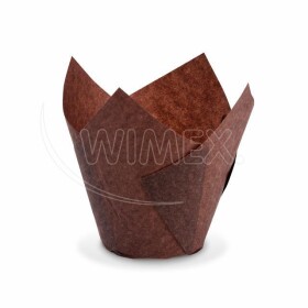 Wimex Cukrářský košíček Tulip hnědý 5x8,5 cm 16x16 cm 100 ks 72617