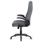 Kancelářská židle, potah šedá ekokůže, černý kovový kříž, houpací mechanismus, v