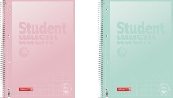 Brunnen student blok pastel A4 - čtvereček, 80 listů, růžový/zelený