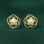 Náušnice s bílou perlou Aliénor, Zlatá Bílá