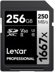 Lexar Professional 1667x SDXC 256 GB / V60 / U3 / Class 10 / Rychlost čtení až: 250 MBs / Rychlost zápisu až: 120 MBs (LSD256CB1667)