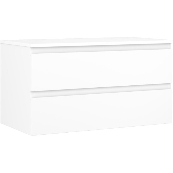MEXEN/S - Orio koupelnová skříňka pod umyvadlo 90 cm s deskou, 2 zásuvky, bílá mat 91A10-09047-2-BFFC01