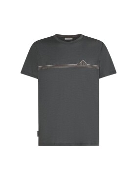 Pánské merino triko s krátkým rukávem ICEBREAKER Mens 150 Tech Lite SS Tee Range Stripes, Obsidian velikost: S