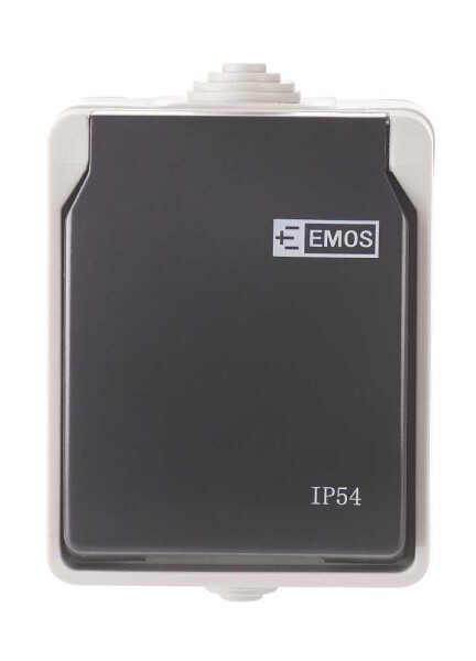 Emos zásuvka A1397 Zás. nástě, šedo-černá, Ip54