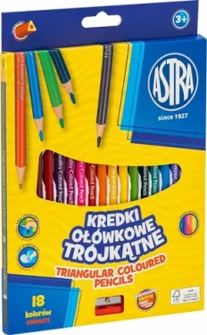 ASTRA Pastelky trojboké 18ks s ořezávátkem (155752)