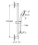 GROHE - Vitalio Start Set sprchové hlavice, tyče a hadice, 3 proudy, chrom 26032001