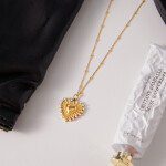 ELENYS Golden Sun Heart – pozlacený náhrdelník 18K žluté zlato Délka: 45+5 cm / max. 50 cm