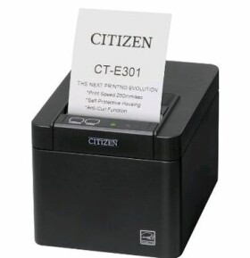 Citizen CT-E301 černá / pokladní / 80mm / Termotiskárna / 203dpi / USB / řezačka (CTE301XXEBX)
