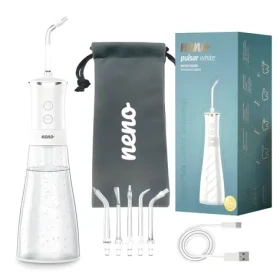 Neno Pulsar bílá / Ústní sprcha / 3 režimy / 5 nástavců / dobíjecí baterie (NENO PULSAR WHITE)