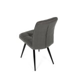 Židle jídelní, šedá látka v dekoru broušené kůže, černý kov