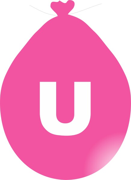 Balónek písmeno U růžové balonky.cz Balónek písmeno U růžové balonky.cz