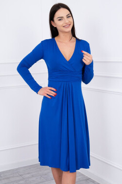 Šaty s linií poprsí v chrpově modré barvě 4XL