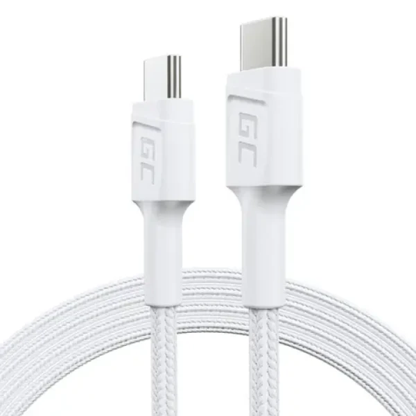 Green Cell GC PowerStream KABGC30W bílá / Kabel USB-C na USB-C / USB 3.2 Gen 1 / 1.2 m / 60 W PD (KABGC30W)