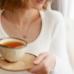 Náhrdelník s tygřím okem a zirkony Dorothée, Hnědá 40 cm + 6 cm (prodloužení)