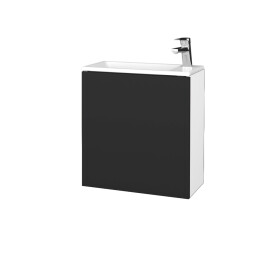 Dřevojas - Koupelnová skříňka VARIANTE SZD 50 umyvadlo Zoom - N01 Bílá lesk / N03 Graphite / Pravé 339432P