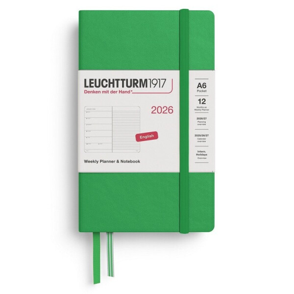 Weekly Planner & Notebook 2026 Pocket (A6) Spring Leaf