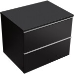 CERANO Koupelnová skříňka Velora - černá matná, úchytka chrom + deska pod umyvadlo Navira Slim - 18 mm - 60x54,8x46,5 cm