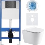 CERANO - Kompletní WC set Profi/Carlito - bílá lesklá - WC tlačítko Line/Tmavě šedá - předstěnová instalace - 48,5x36,5 CER-8050BD84311
