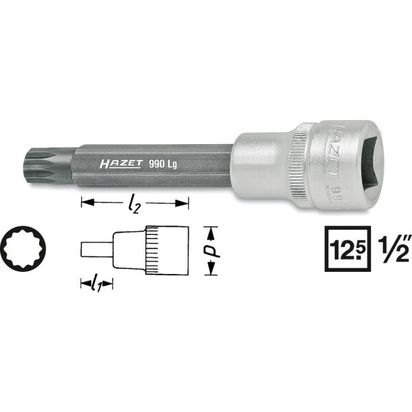 Hazet 990LG-6 nástrčný klíč 1/2 990LG-6