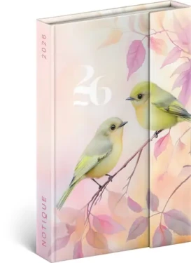 NOTIQUE Týdenní magnetický diář Ptáčci 2026, 11 x 16 cm (PGD-35687-V)