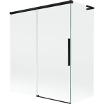 MEXEN/S - Rox L vanová zástěna 2-křídlová posuvná 140 + 70 x 150, transparent, černá 8C9L-140-070-70-00