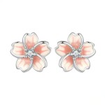 Stříbrné náušnice Třešňové květy - stříbro 925/1000, Stříbrná