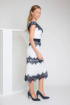 Deni Cler Milano Dress T-Dw-3250-0M-40-16-1 White/Navy Blue