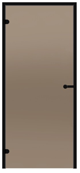 Dveře do parní sauny ALU HARVIA 7x19, bronzové 690x1890 mm, černý rám CDA71901BLL