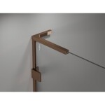 MEXEN/S - Lunar L vanová zástěna FIX 60 x 150, transparent, růžové zlato 897L-060-000-60-00