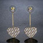 Náušnice Swarovski Elements Cristiani - srdce, Růžová