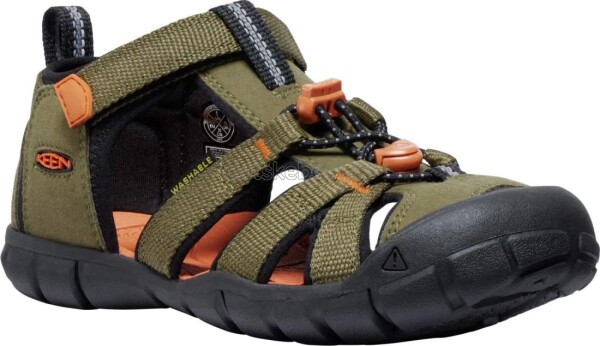 Dětské sandály Keen Seacamp II CNX youth dark olive/gold flame Velikost: