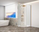 GELCO - TRINITY GOLD čtvrtkruhový kout 900x900 levý, matné sklo, GT6590ML-G GT6590ML-G