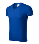 Slim Fit V-neck tričko pánské královská modrá S