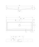 OMNIRES - THASOS M+ umyvadlo na desku/ závěstné, 100 x 42 cm bílá lesk /BP/ THASOS1000BP