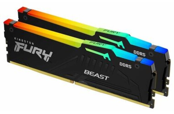 Kingston Fury Beast Black RGB 16GB (2x 8GB) DDR5 6000MHz / CL30 / DIMM / XMP / 1.35V (KF560C30BBAK2-16)