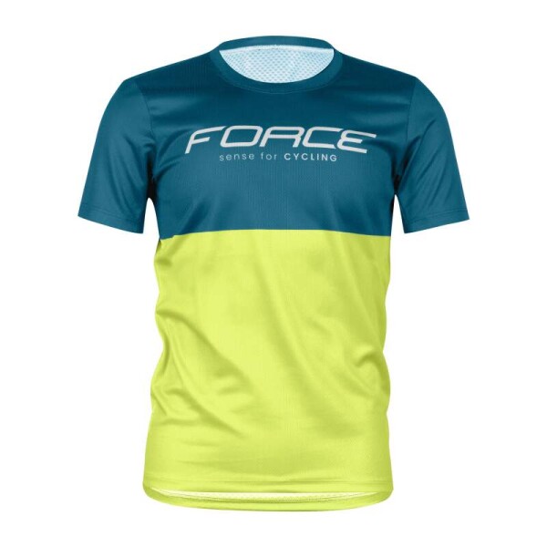 Dres FORCE KID MTB CHEERY, modro-limetkový (Barva modro-limetková, velikost 116-128)