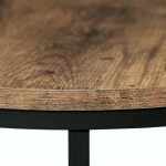 Set 2 ks stolků, MDF deska, dekor staré dřevo, kovová podnož, černý lak