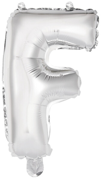 Písmena F stříbrné foliové balónky 23,5 cm x 40 cm Písmena F stříbrné foliové balónky 23,5 cm x 40 cm