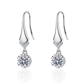 LUNICA Stříbrné visací náušnice VLOČKA 0559