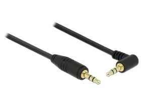 Delock Stereo Jack Cable 3.5 mm 3 pin male male angled 2 m black (83756)