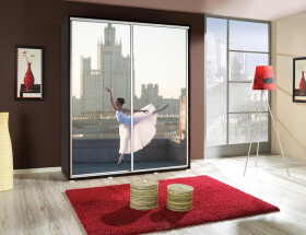 Šatní skříň Penelopa Baletka 2 Barva korpusu: Kaštan - wenge, Rozměry: 155 cm